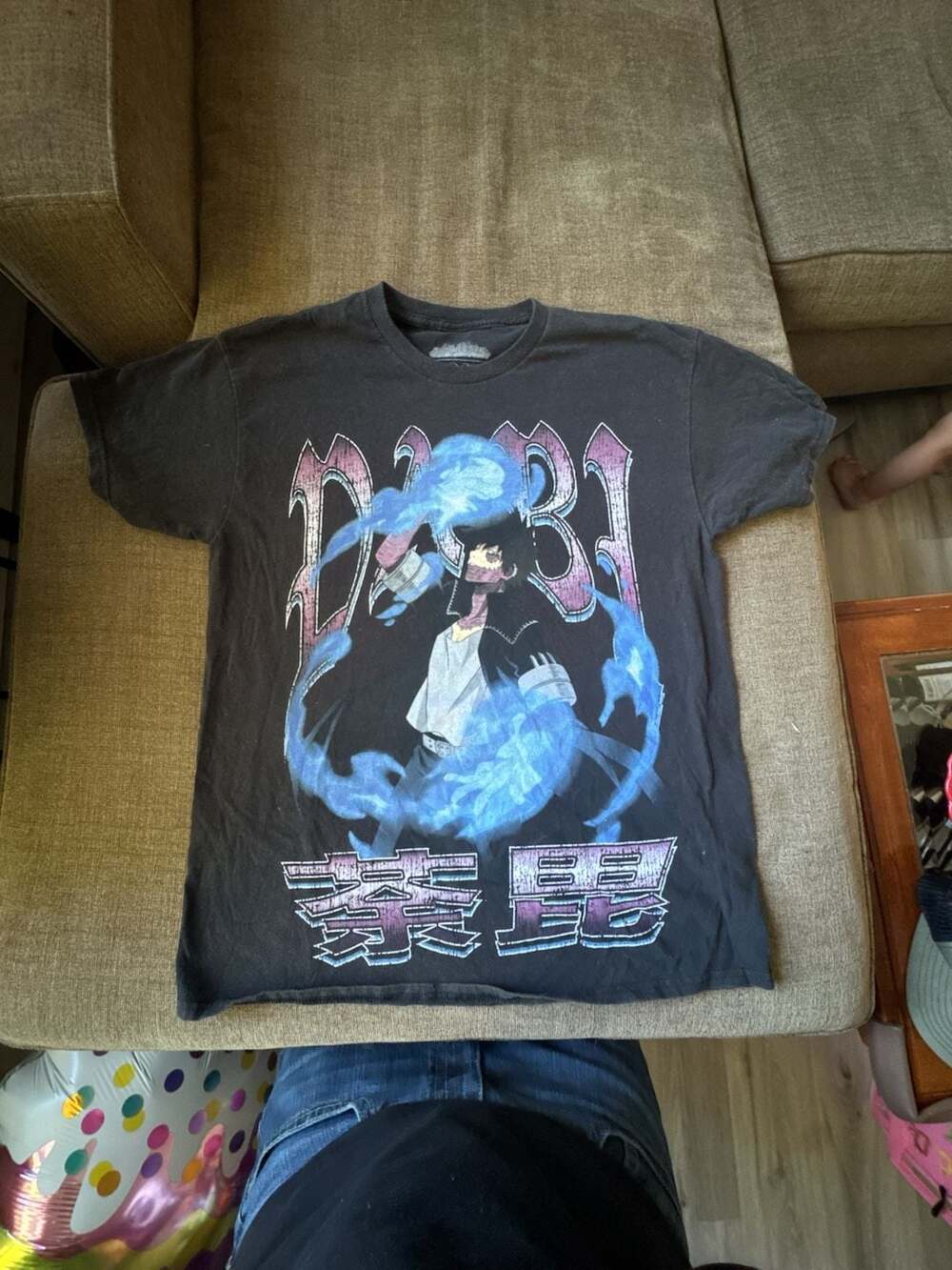 Goat Crew My Hero Academia Dabi Blue Flame Anime Graphic T-Shirt Medium